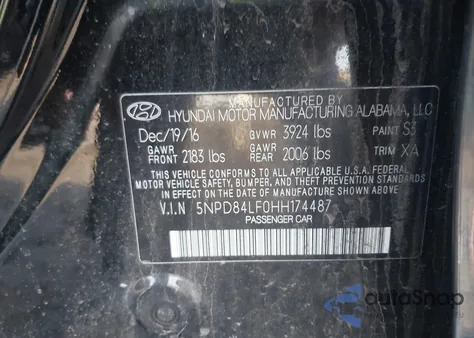 2017 Hyundai Elantra Se z USA, uszkodzony, nr VIN 5NPD84LF0HH174487